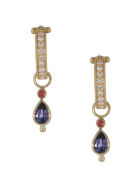 Tanzanite Pear Drops with Garnets Main View