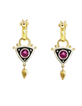 Mixed Metal Nissa Drops with Pink Tourmaline