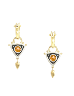 Mixed Metal Nissa Drops with Orange Sapphires