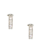Platinum Pave Diamond Hoops Main View