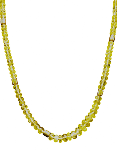 Yellow Sapphire and Gold Bead Necklace