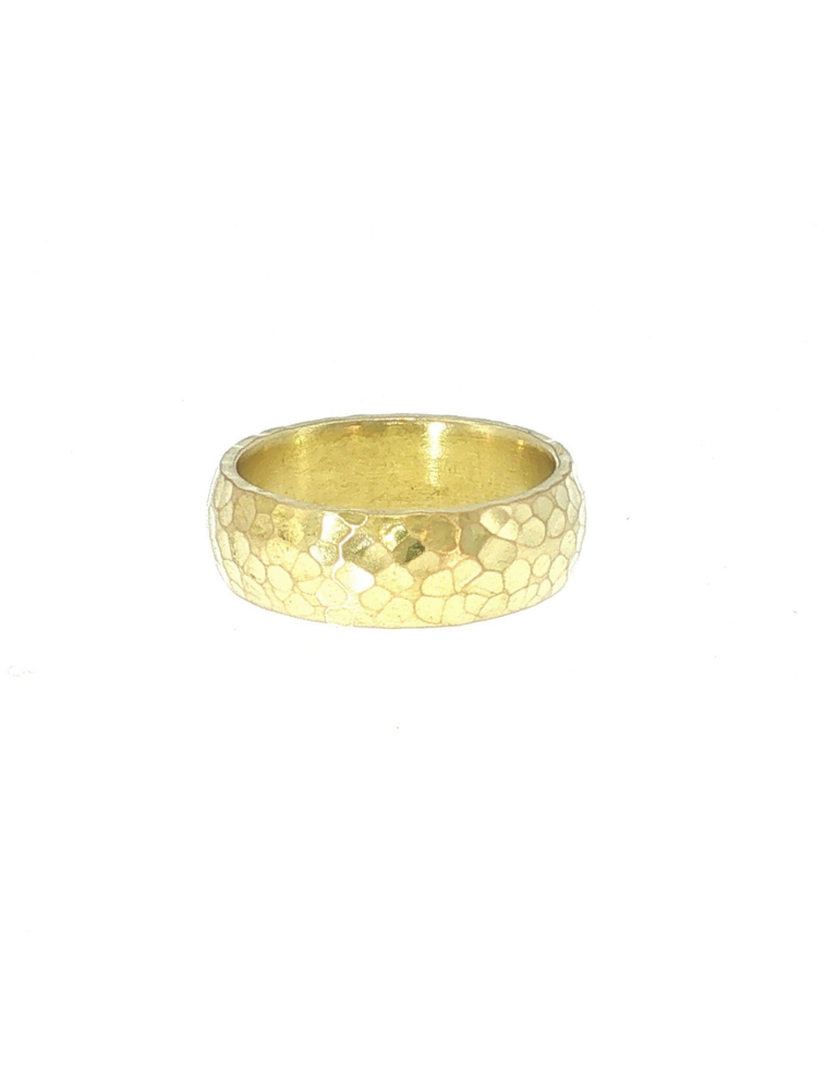 18k Gold Peened Band