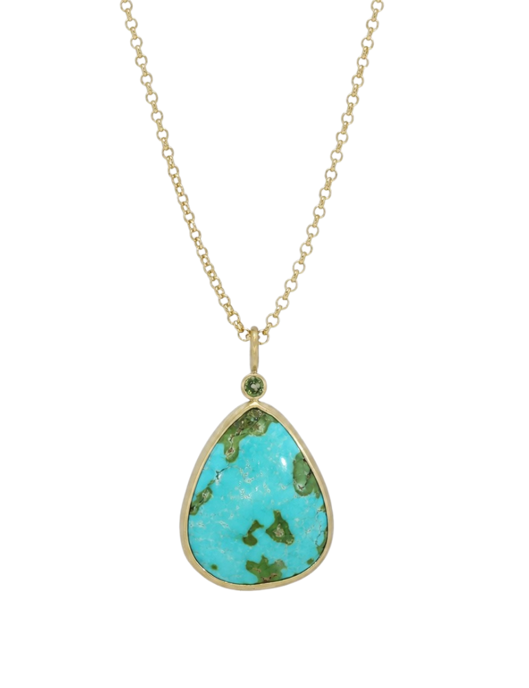 Sonoran Turquoise Pendant with Sapphire Sonoran Turquoise Pendant with Sapphire