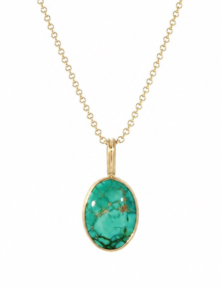 Turquoise Pendant with Cartouche Setting