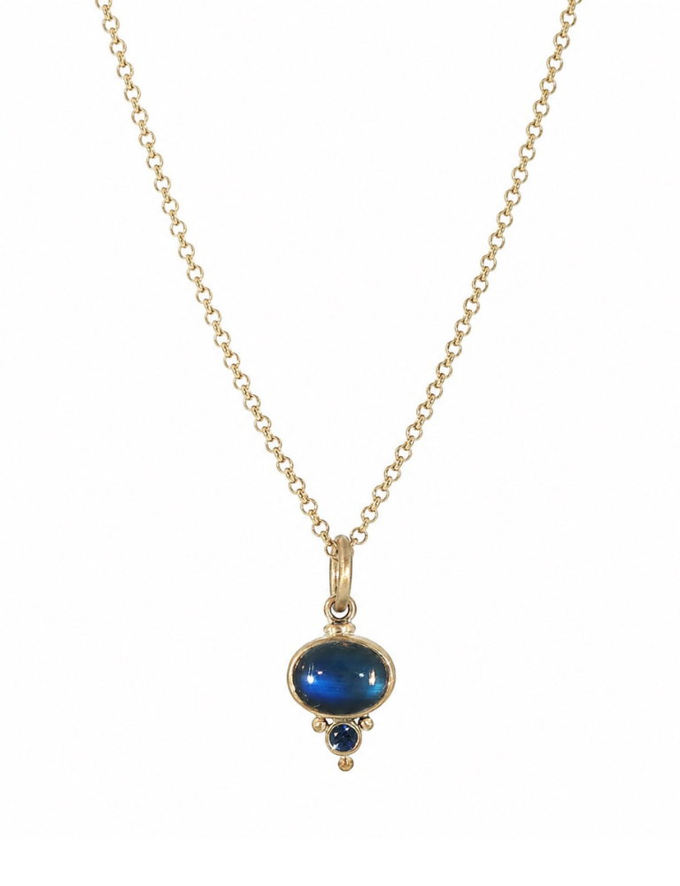 Moonstone and Sapphire Pendant Moonstone and Sapphire Pendant