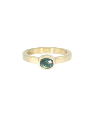 Teal Blue Sapphire Be Mine Ring
