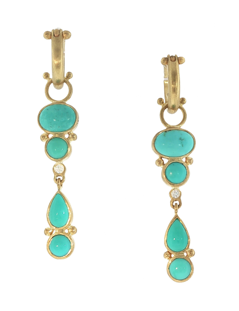 Tiered Turquoise and Diamond Drops Tiered Turquoise and Diamond Drops