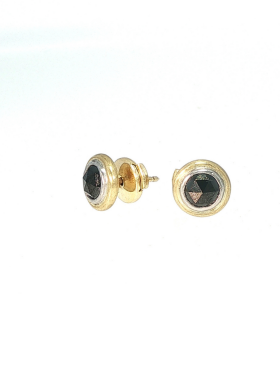 Rose Cut Black Diamond Stud Earrings