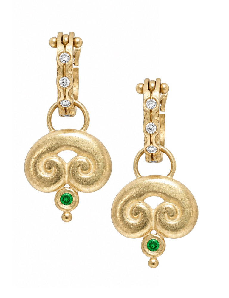 Cloud Drops with Tsavorite Garnets