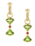 Green Peridot and Sapphire Zozobra Drops Main View