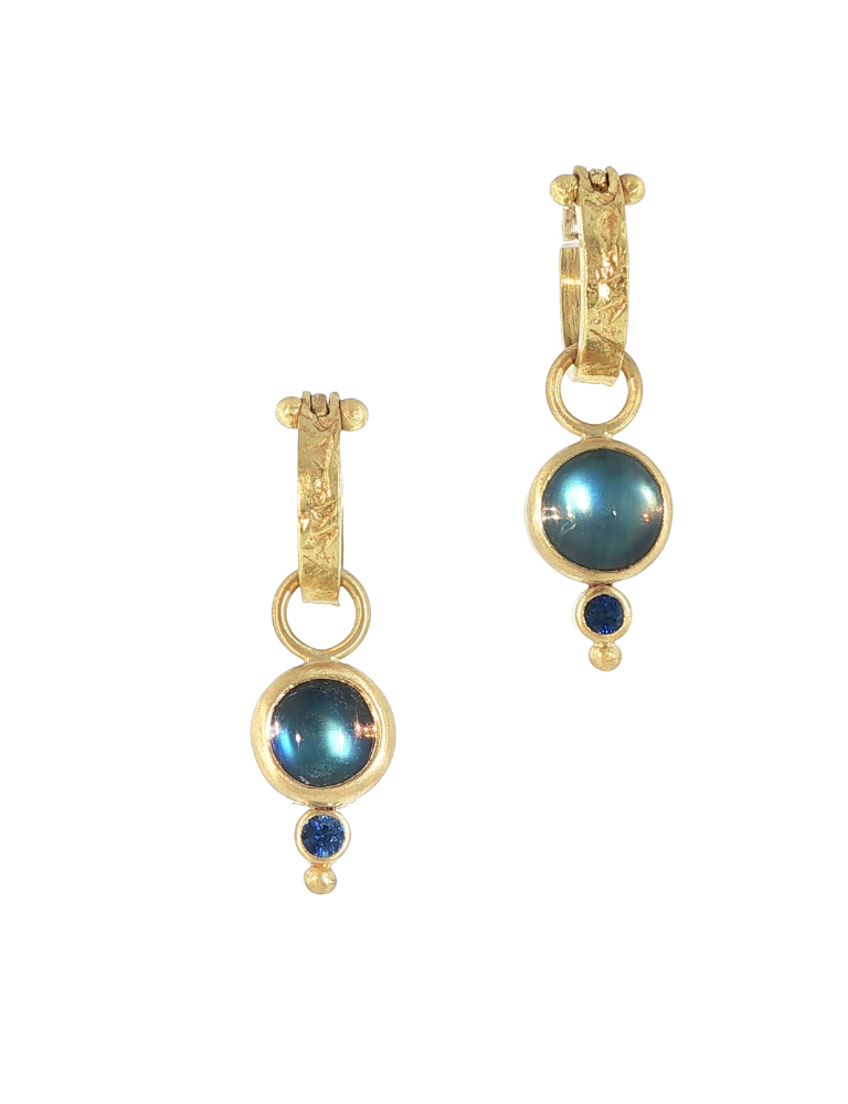 Moonstone and Sapphire Drops