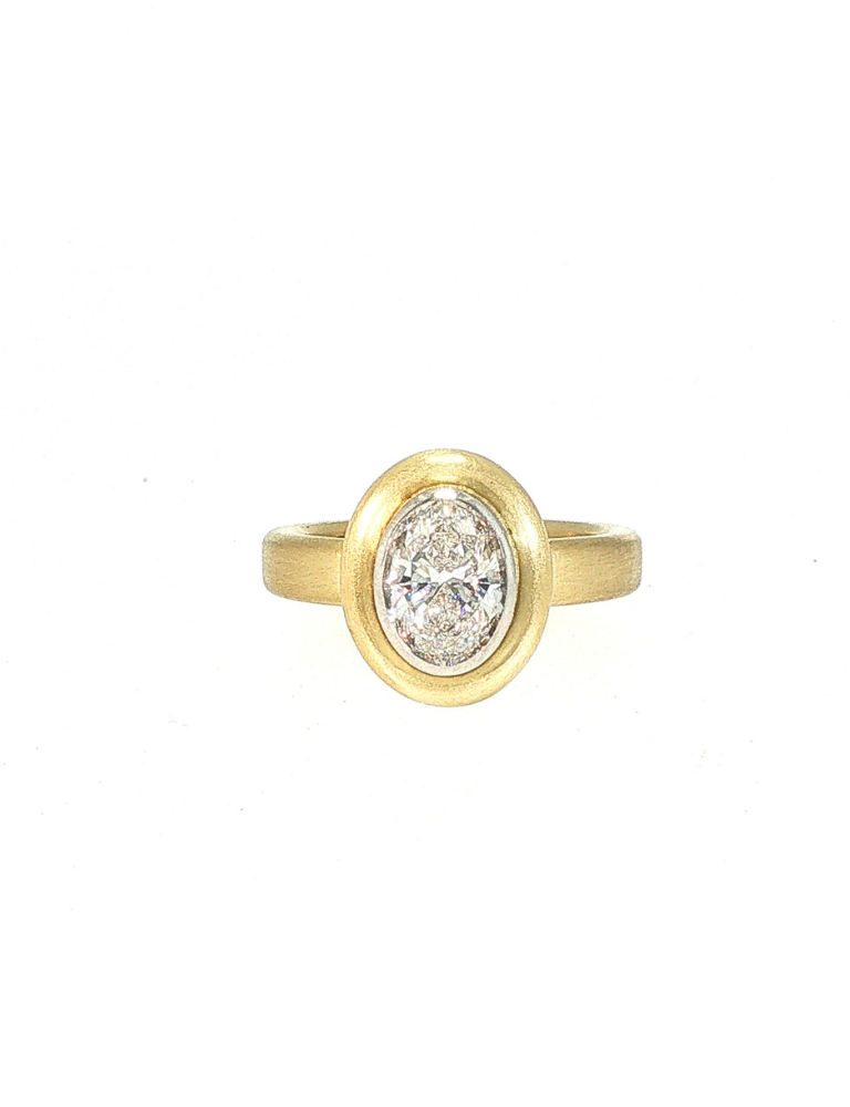 Oval Diamond Kashmir Ring