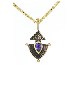 Siren Anchor Pendant with Tanzanite