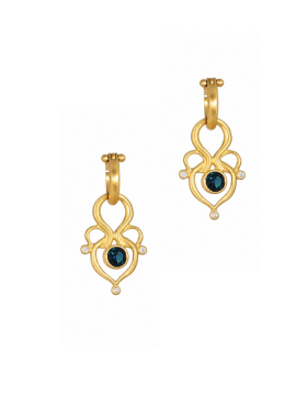 Woven Heart Drops with Indicolite Tourmaline