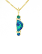 Three Stone Opal Pendant Main View