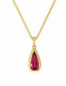 Zelda Pendant with Rubelite Tourmaline and Diamonds Main View