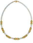 Aquamarine, Peridot and Garnet Necklace Main View