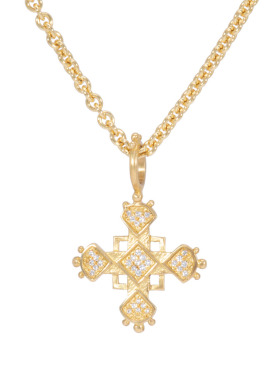Pierced Cross Pendant with Diamonds