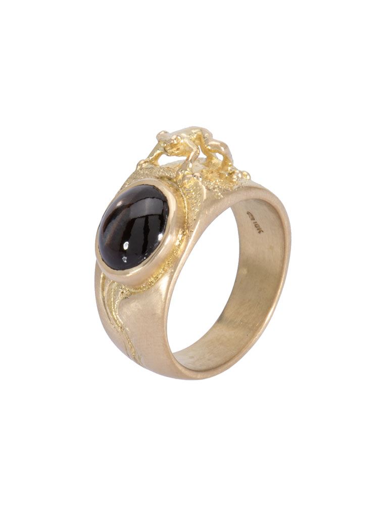 Star Sapphire Frog in a Pond Ring