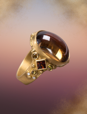 Golden Zircon Ygerna Ring