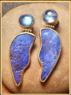 Opal and Moonstone Earrings