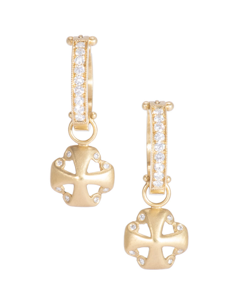 Amazon.com: 14k White Gold Maltese Cross Earrings: Clothing, Shoes & Jewelry