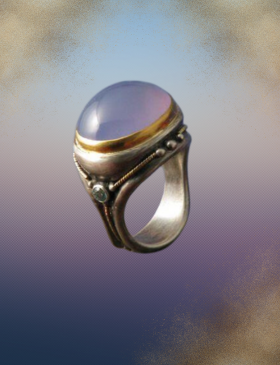 Sterling and Gold Chalcedony Ring