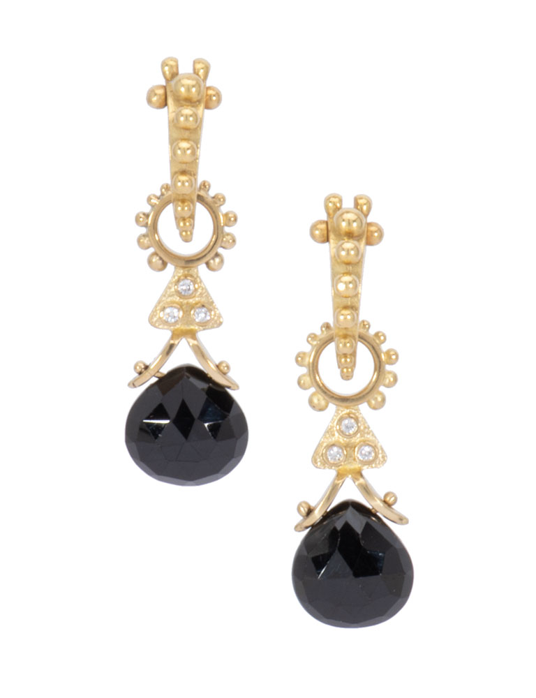 Black Spinel and Diamond Aria Drops