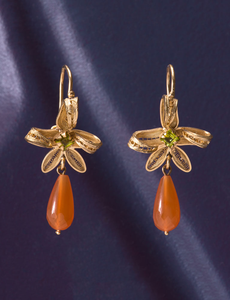 Carnelian and Peridot Cintas Earrings Carnelian and Peridot Cintas Earrings