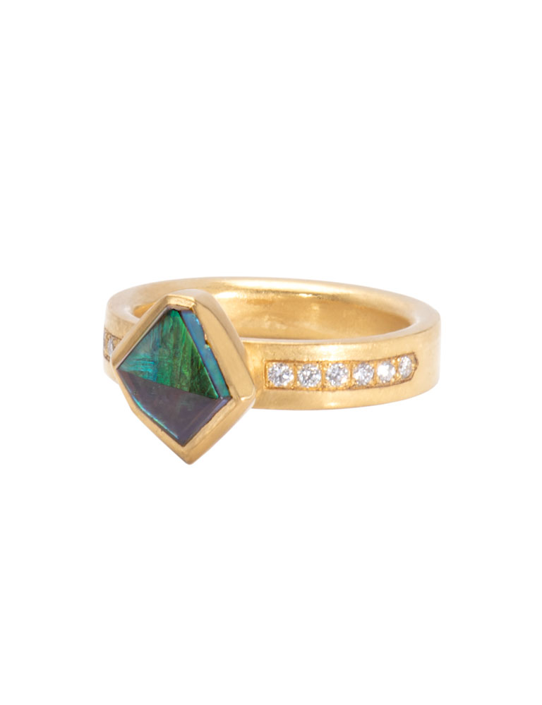 Green Andradite Garnet Ring