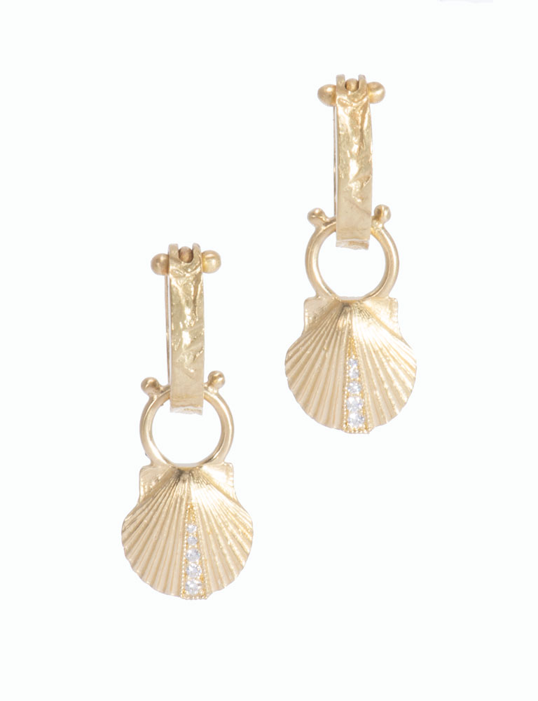 Small Diamond Scallop Shell Drops