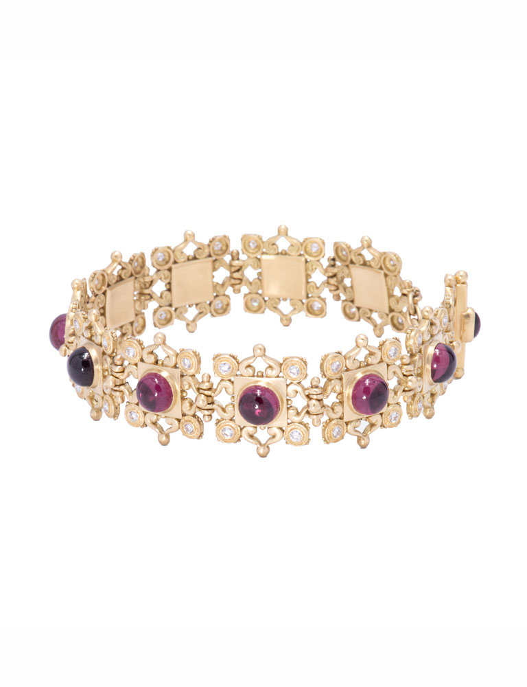 The Golden Eye: Rhodolite Garnet Aphrodite Bracelet