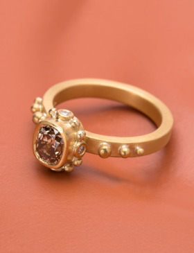 Cognac Diamond Byzantium Ring