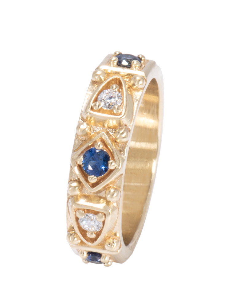 Sapphire and Diamond Guinevere Band