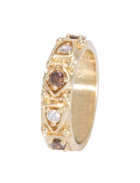 Cognac and White Diamond Guinevere Band