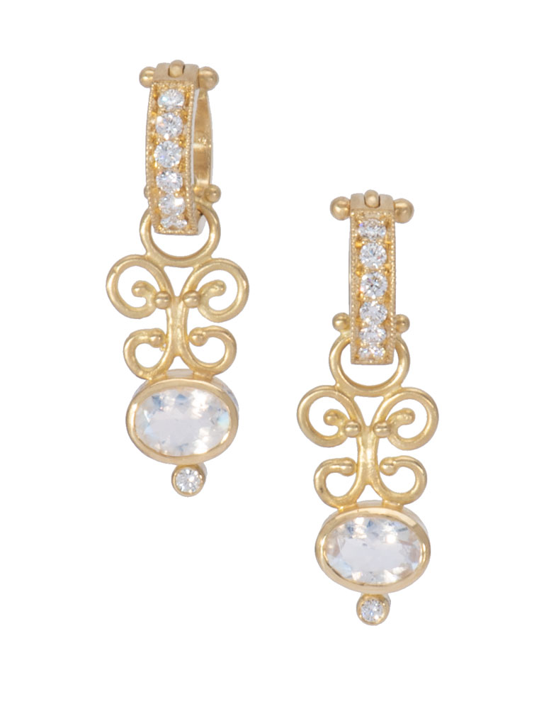 Moonstone and Diamond Fern Drops