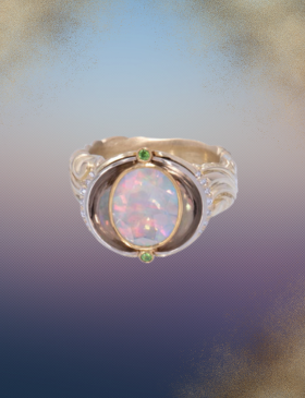 Reflecting Bowl Opal Ring