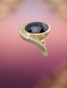 RoseCut Black Diamond Swoop Ring Main View