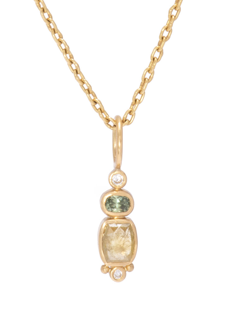 Rose Cut Yellow Diamond Pendant Rose Cut Yellow Diamond Pendant