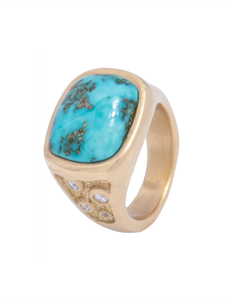 Morenci Turquoise Signet Ring Morenci Turquoise Signet Ring