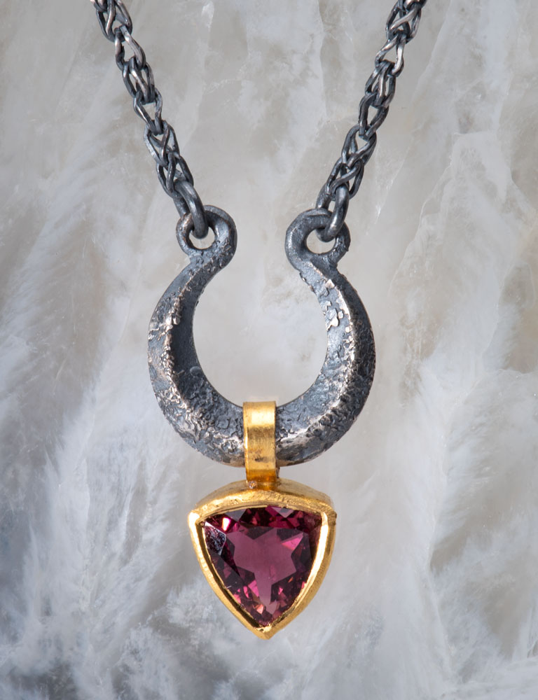 Pink Tourmaline Small Lunatus Pendant Pink Tourmaline Small Lunatus Pendant