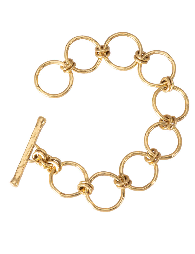 Round Link Solid Gold Bracelet