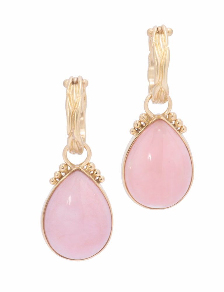 Pink Peruvian Opal Teardrops Pink Peruvian Opal Teardrops