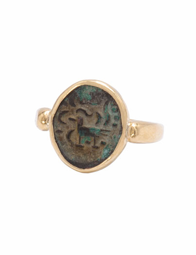 Cambodian Hamsa Bird Coin Ring