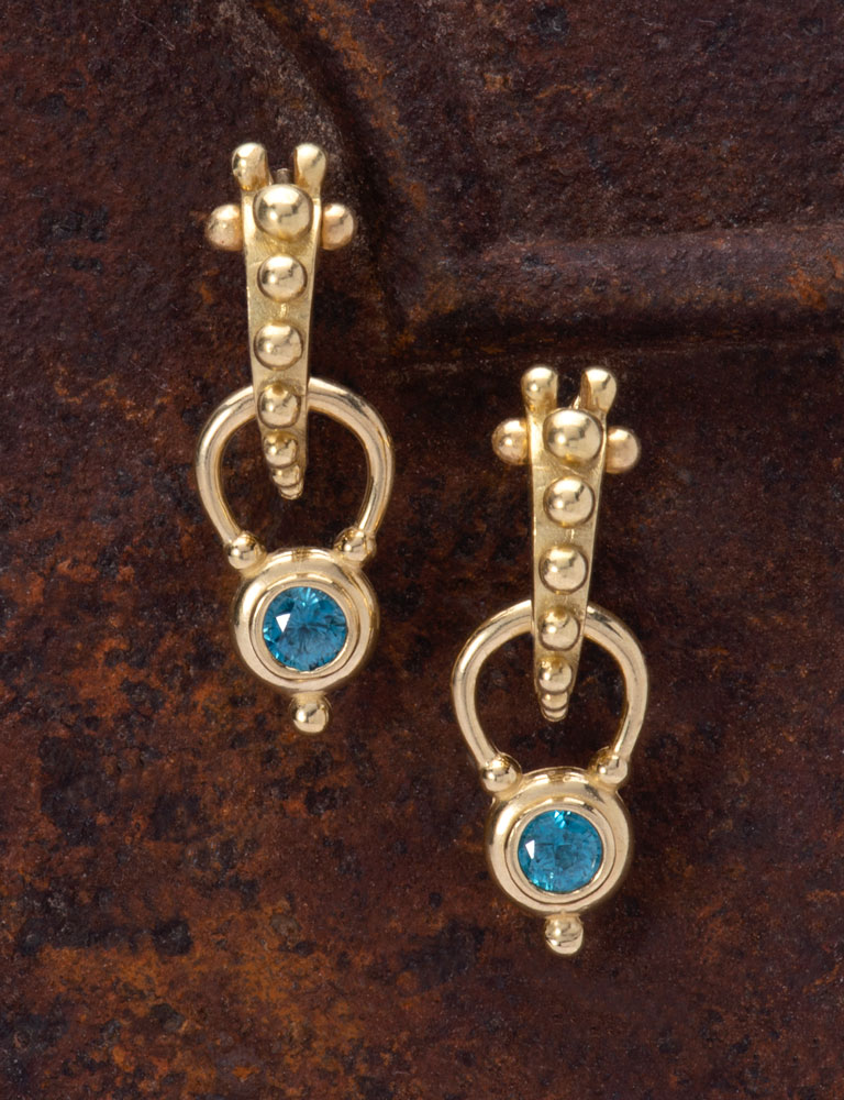 Blue Zircon Grande Horseshoe Drops Blue Zircon Grande Horseshoe Drops
