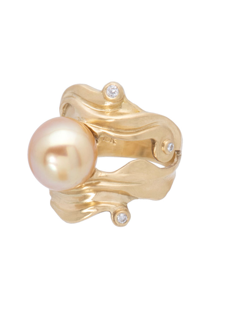 South Sea Pearl Open Ripple Ring