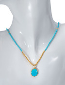 Tiny Turquoise Bead Necklace View 2