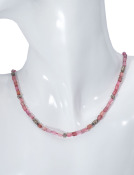 Pink Tourmaline Crystal Bead Necklace View 2