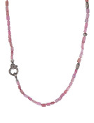 Pink Tourmaline Crystal Bead Necklace View 1