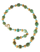 Sonoran Gold and Kingman Turquoise Necklace View 1